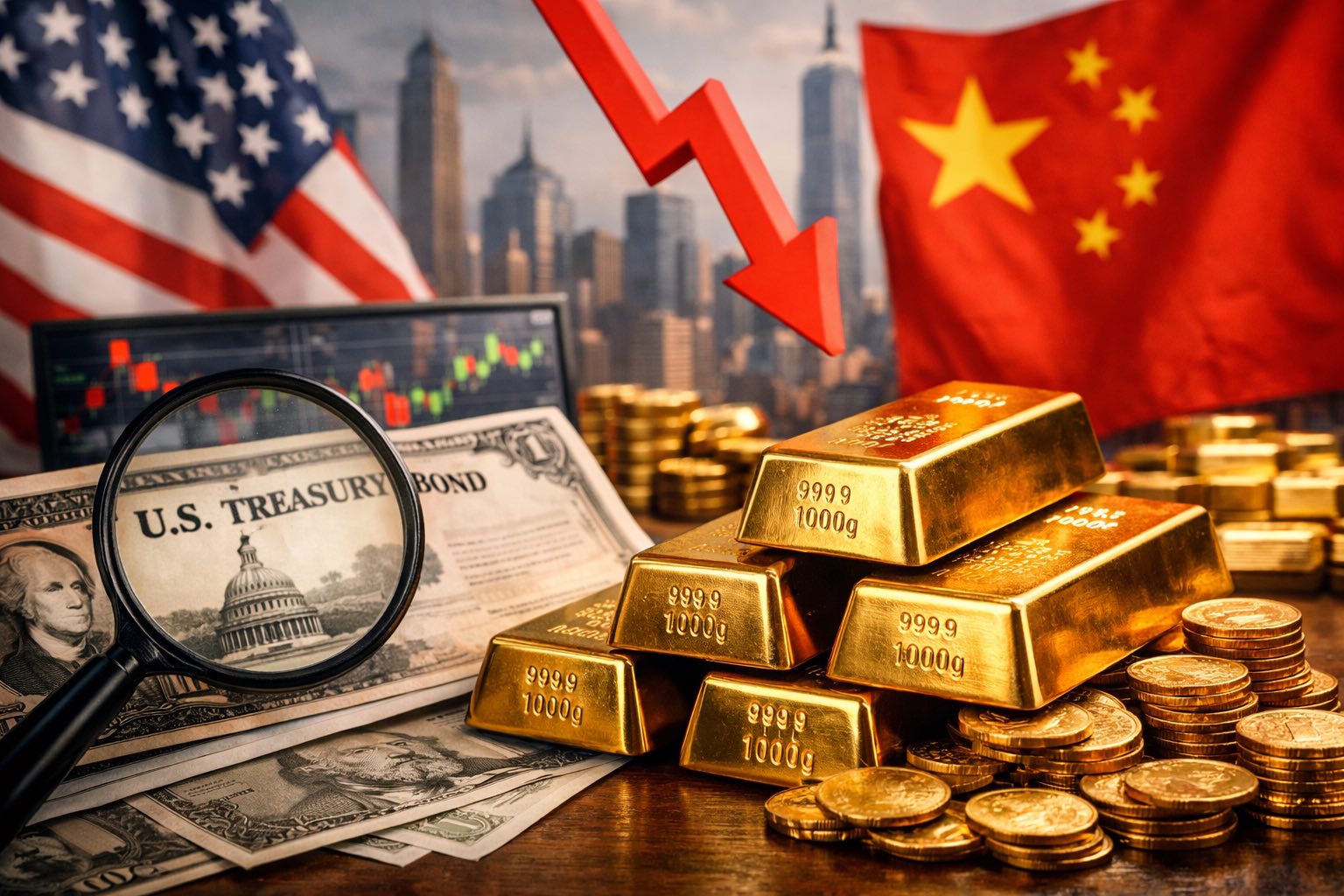 La Chine allège ses avoirs en dette américaine et renforce ses réserves d’or en 2026